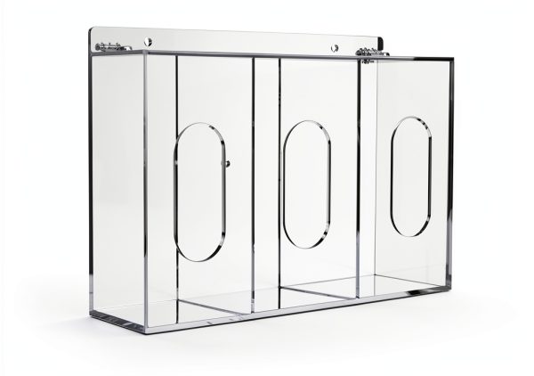 Hairnet Shoe Cover Dispenser Aphbrada Triple Acrylic Clear Box Holder-1