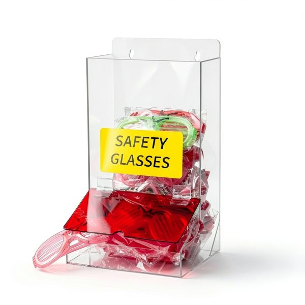 Safety Glasses Dispenser Spiareal 2-Pc Acrylic Wall Mount Holder-4