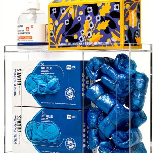 Acrylic Disposable Glove Holder SEANADO Wall-Mount Clear Organizer-0