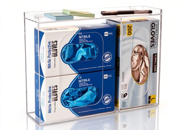 Acrylic Disposable Glove Holder SEANADO Wall-Mount Clear Organizer-4