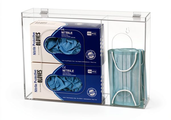 Acrylic Disposable Glove Holder SEANADO Wall-Mount Clear Organizer-7