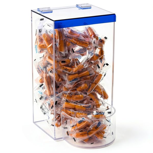 Earplug Holder IneVibe Universal Clear Acrylic Storage with Blue Lid-0