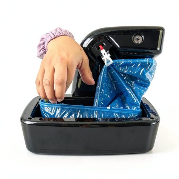 Automatic Shoe Cover Dispenser YJDayy Black‑Silver Medium 200 Covers-4