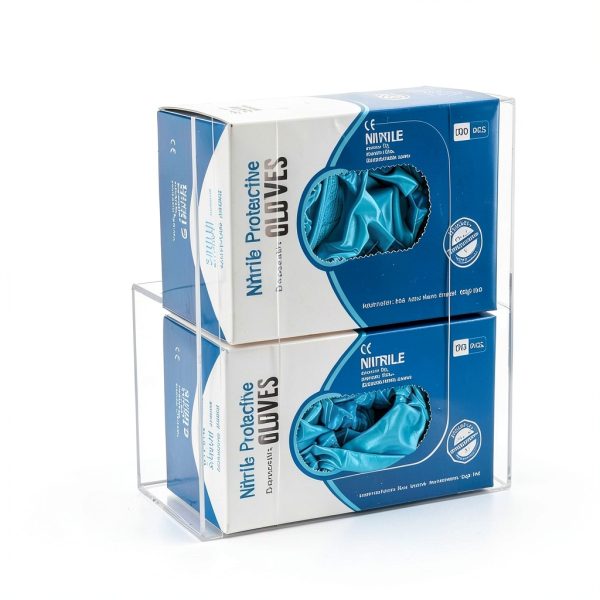 Acrylic Disposable Glove Holder SEANADO Wall-Mount Clear Organizer-2