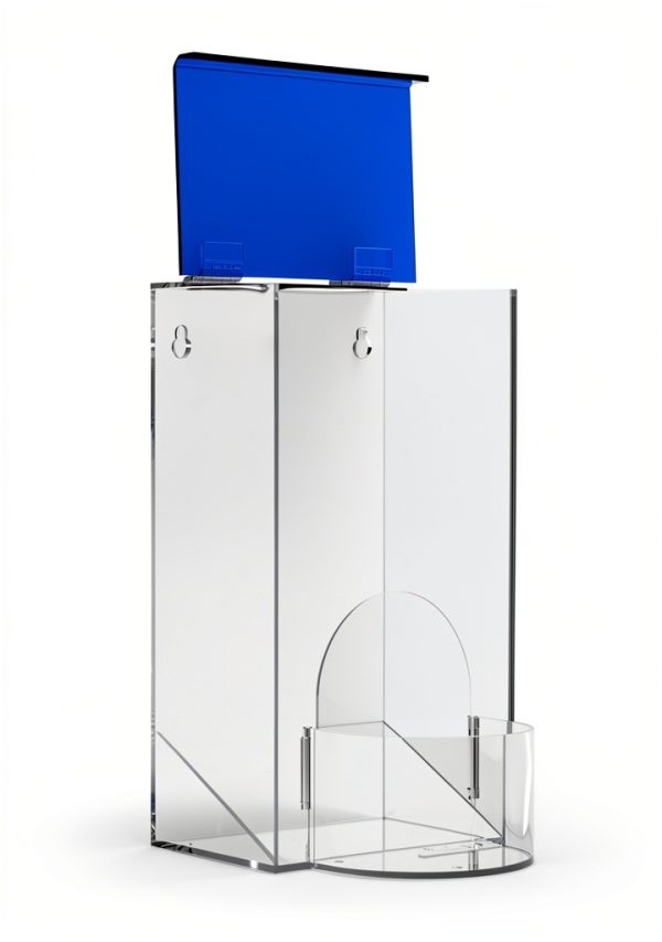 Earplug Holder IneVibe Universal Clear Acrylic Storage with Blue Lid-6