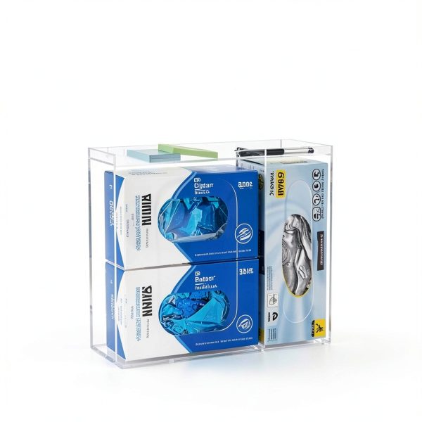 Acrylic Disposable Glove Holder SEANADO Wall-Mount Clear Organizer-6