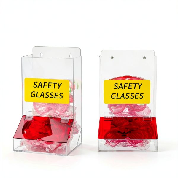 Safety Glasses Dispenser Spiareal 2-Pc Acrylic Wall Mount Holder-3