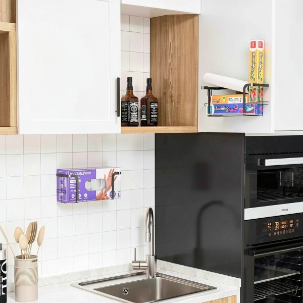 Glove Box Holder Wall Mount XILIMEN Disposable Dispenser Black 1PC-4