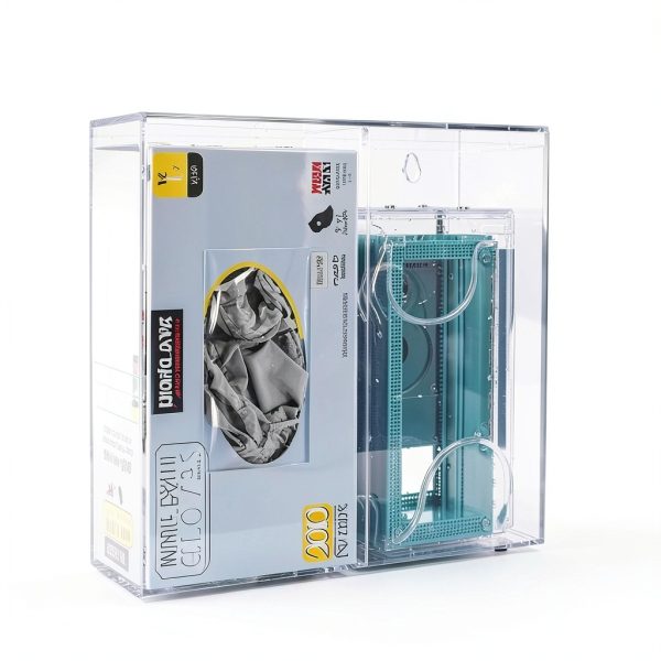 Dual Hygiene Dispenser Station - Clear Acrylic - Glove Dispenser with Dust-Free Lid - Wall-Mount & Tabletop Glove Holder - Sanitation Station & Mask Container & Hairnet Holder-4