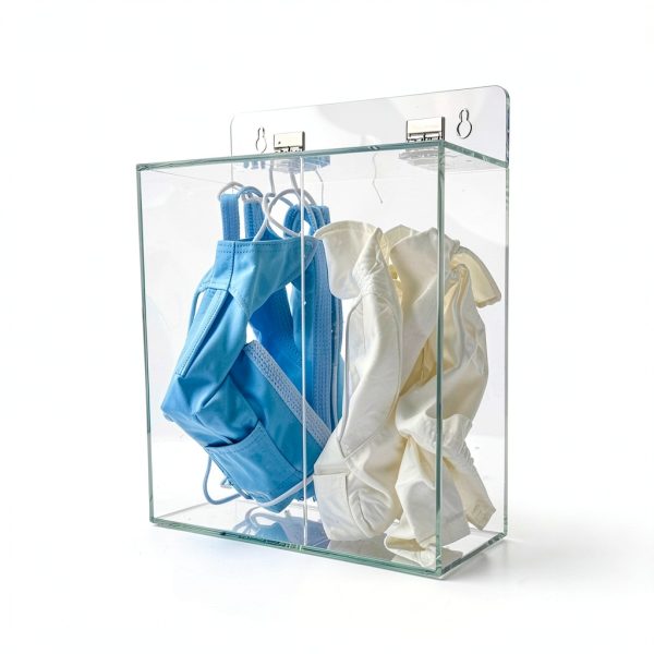 Acrylic Mask and Gloves Dispenser with Lid by Aphbrada Wall Mount-2