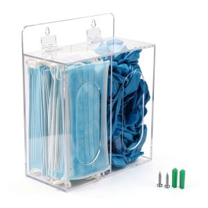 Acrylic Mask and Gloves Dispenser with Lid by Aphbrada Wall Mount-0