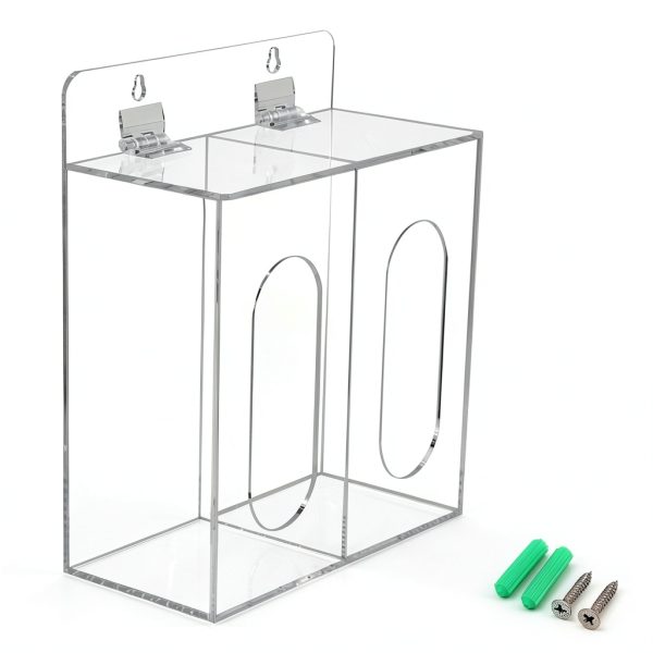 Acrylic Mask and Gloves Dispenser with Lid by Aphbrada Wall Mount-3